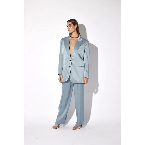 NWT– RTA Single Breasted Blazer | Dusty Blue (Size 34) – Italian-Made Oversized - Picture 1 of 5